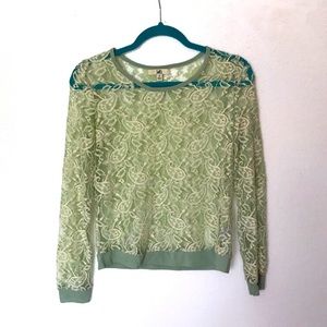 VINTAGE BOHEMIAN lacey see-through floral blouse!